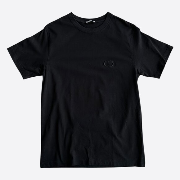 Dior Black CD Icon Embroidered T-Shirt - Picture 1 of 6
